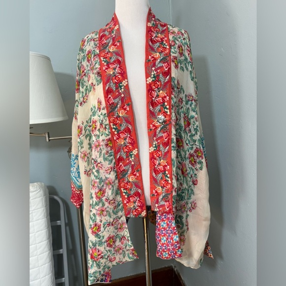 Johnny Was Reversible Onyx Kimono In Multi Print Rare Piece - Picture 2 of 14